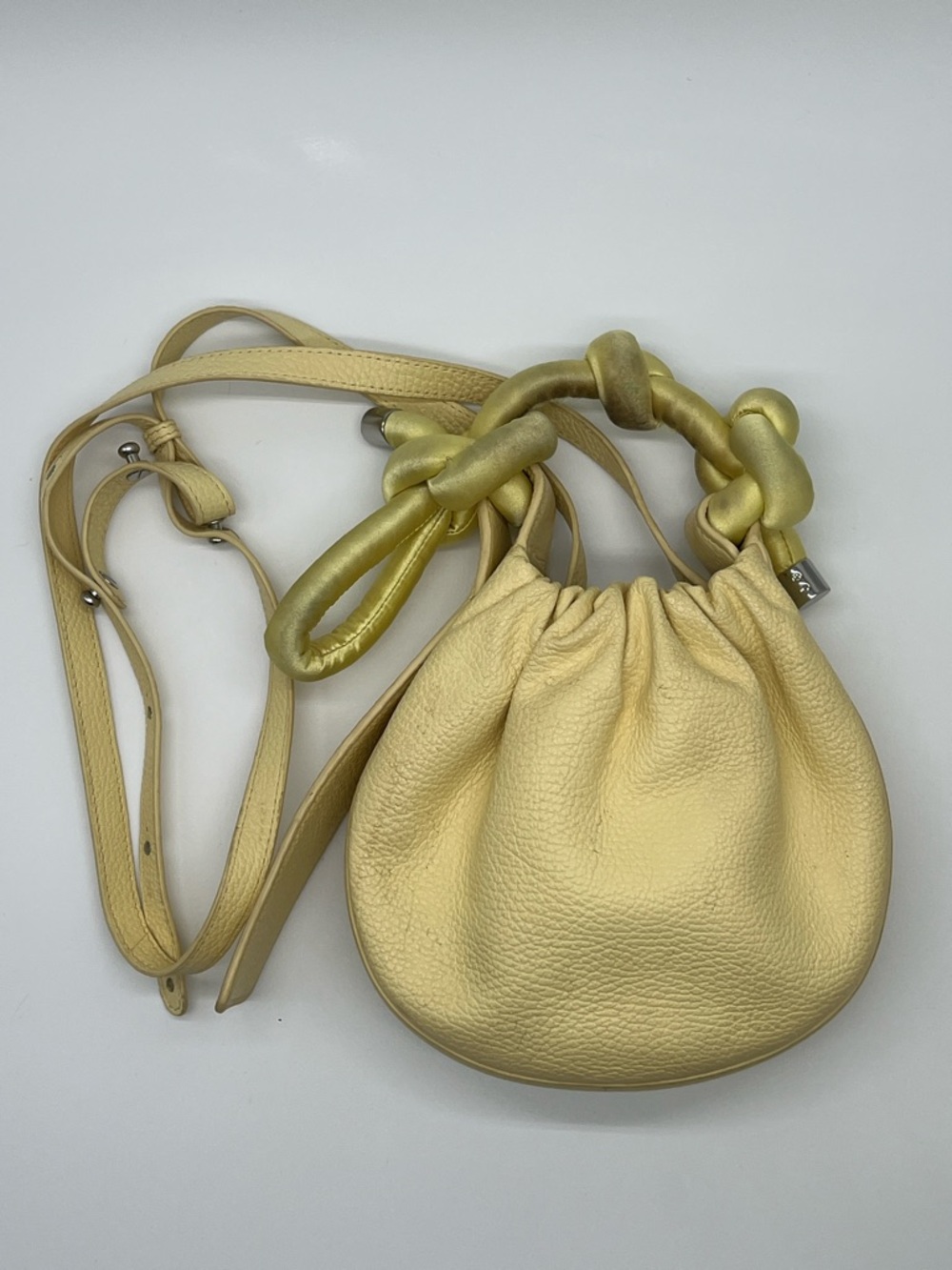 Behno New York Mini Crossbody Bag Leather Knot Dumpling Bag - Picture 7 of 12